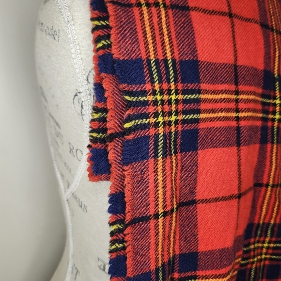 Vintage plaid tartan wool scarf - Picture 3 of 7